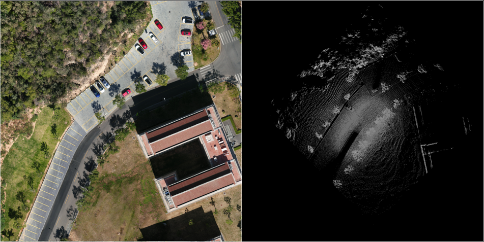 A pair of remote sensing and LiDAR BEV images